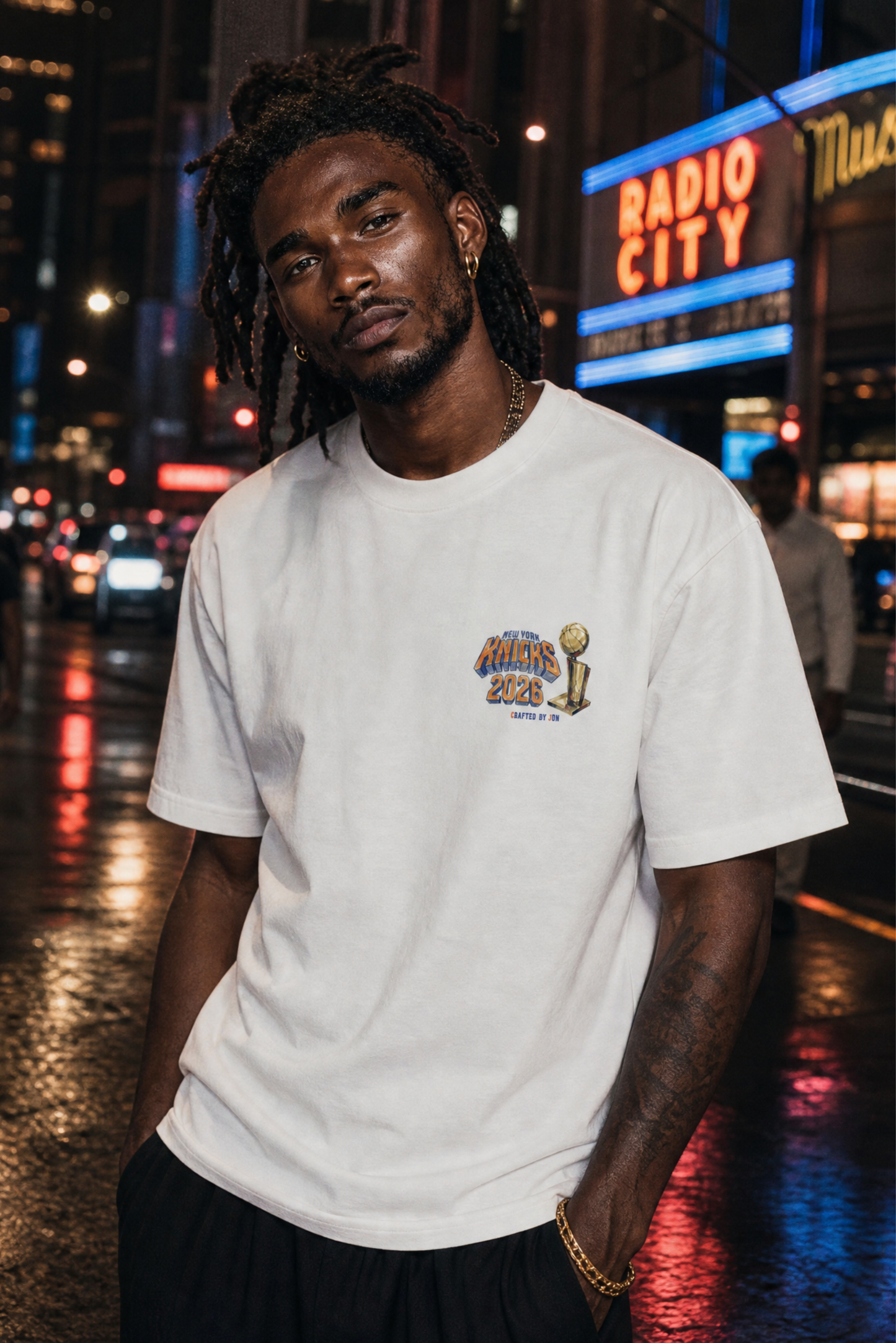 KNICKS NBA TROPHY. TEE