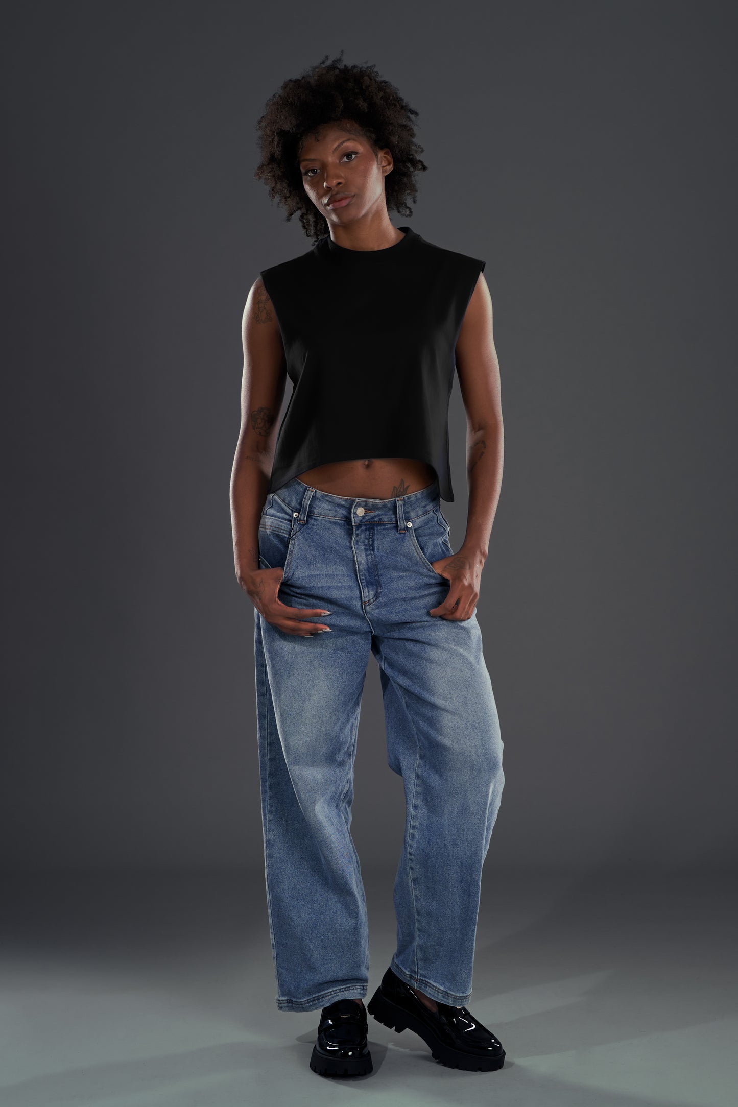 MSL. CROP TANK - Black