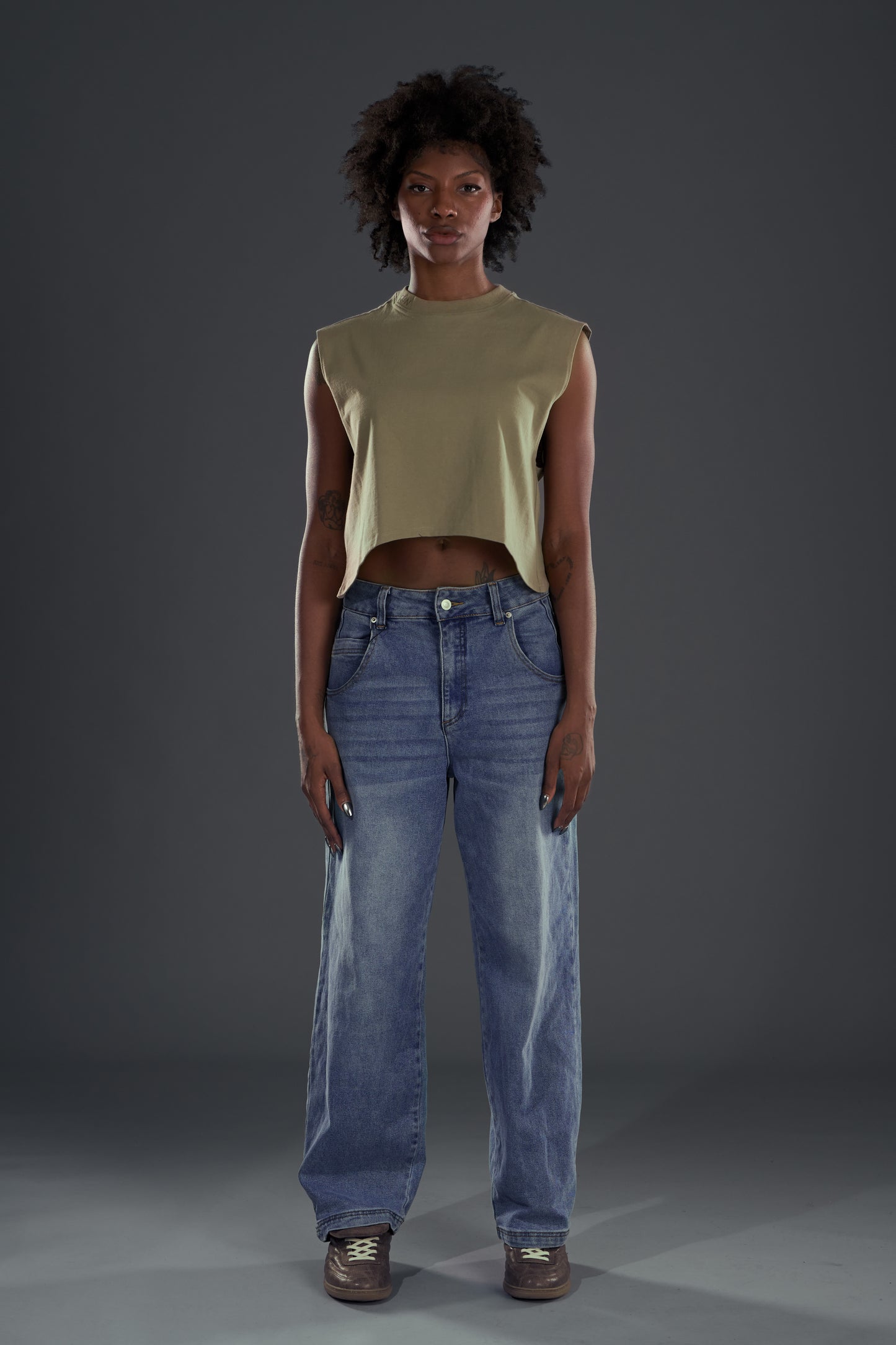 MSL. CROP TANK - Olive