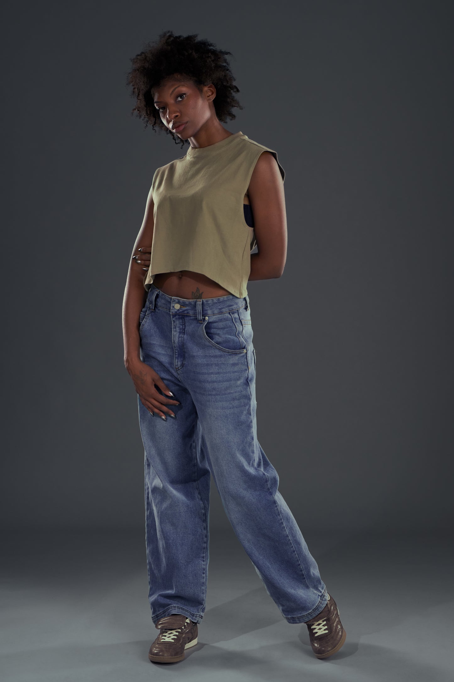 MSL. CROP TANK - Olive