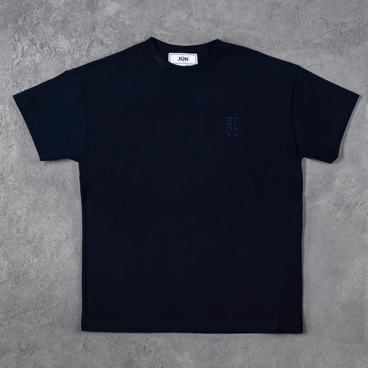 EMB. TEE - Dark Navy