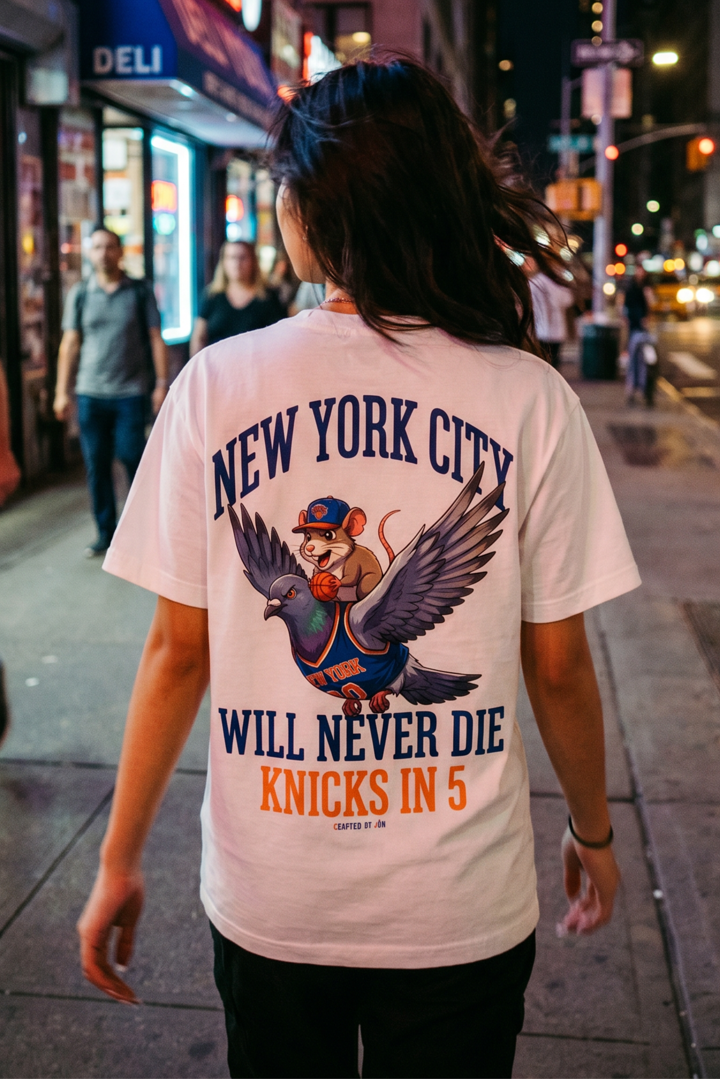 KNICKS PIGEON + RAT. TEE