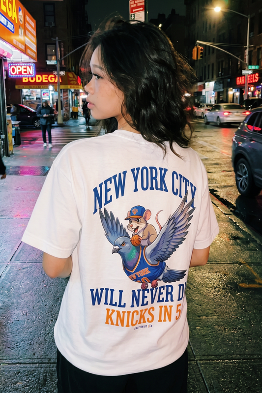 KNICKS PIGEON + RAT. TEE