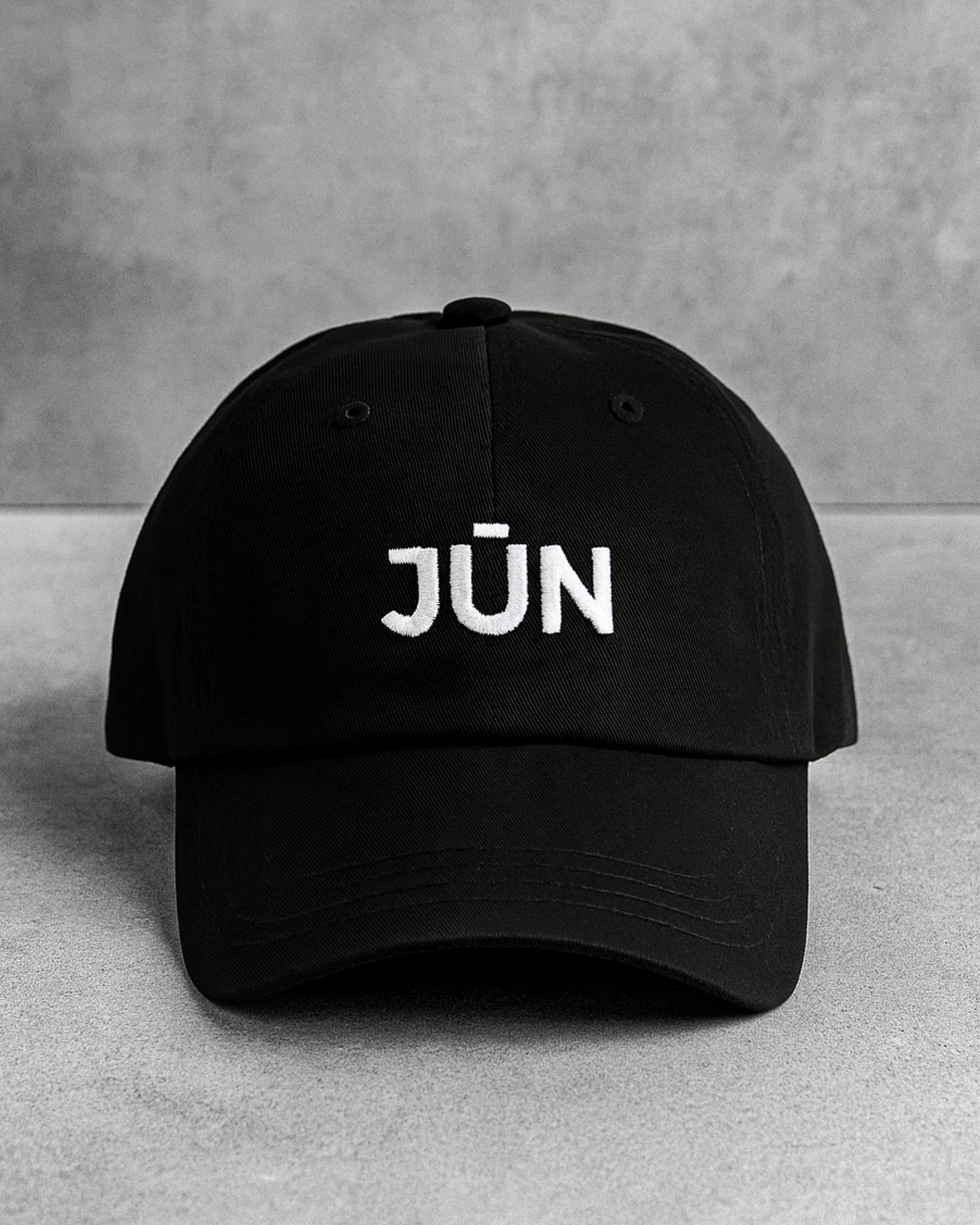 JUN オーダーキャップ JŪN LOGO. HAT — Cotton Twill, Embroidered Logo | JŪN